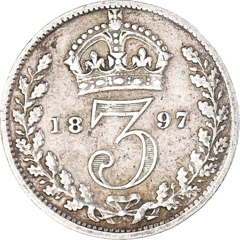 Coin, Great Britain, Victoria, 3 Pence, 1897, EF(40-45), Silver, KM:777