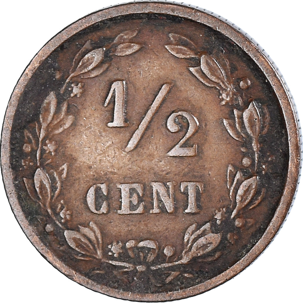 Coin, Netherlands, Wilhelmina I, 1/2 Cent, 1894, VF(30-35), Bronze, KM:109.2