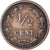 Moneda, Países Bajos, Wilhelmina I, 1/2 Cent, 1894, BC+, Bronce, KM:109.2