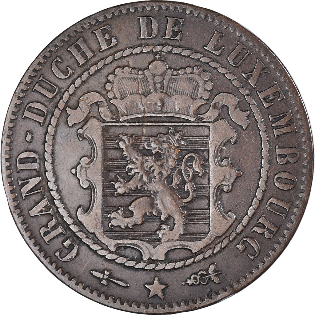 Coin, Luxembourg, William III, 10 Centimes, 1870, Utrecht, VF(30-35), Bronze