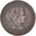 Coin, Spain, Isabel II, 2-1/2 Centimos, 1866, VF(30-35), Copper, KM:634.1