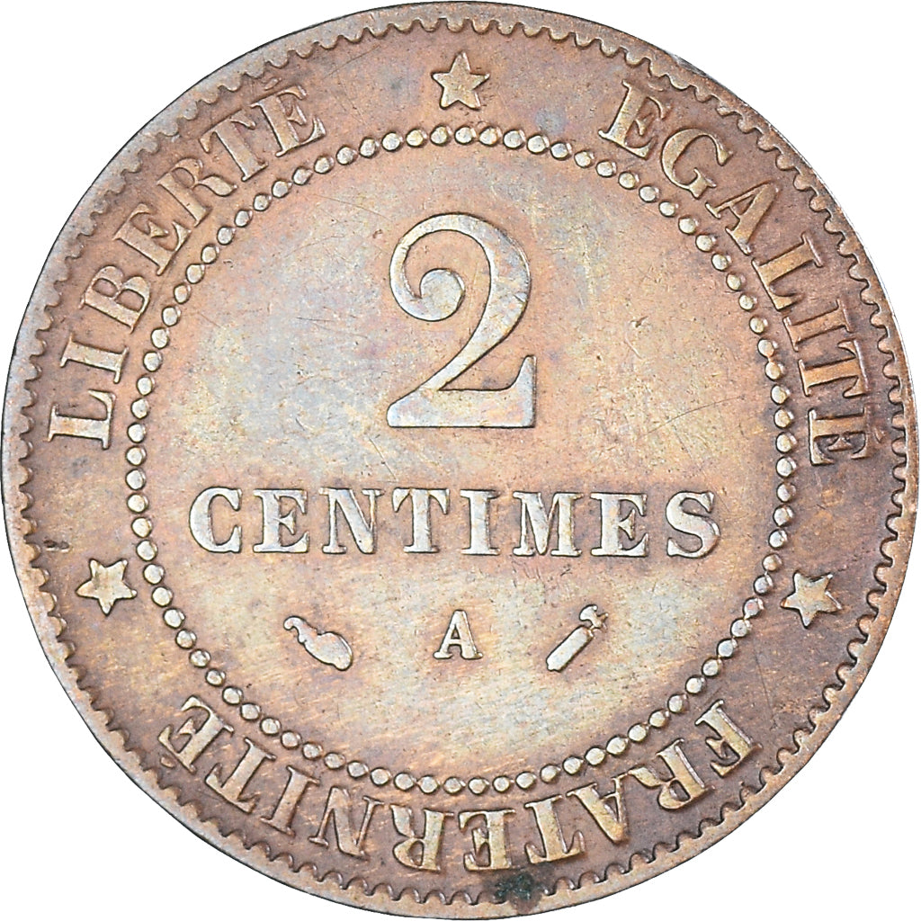 Coin, France, Cérès, 2 Centimes, 1889, Paris, VF(20-25), Bronze, KM:827.1