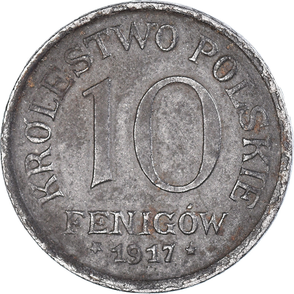 Coin, Poland, 10 Fenigow, 1917, Stuttgart, Germany, VF(30-35), Iron, KM:6