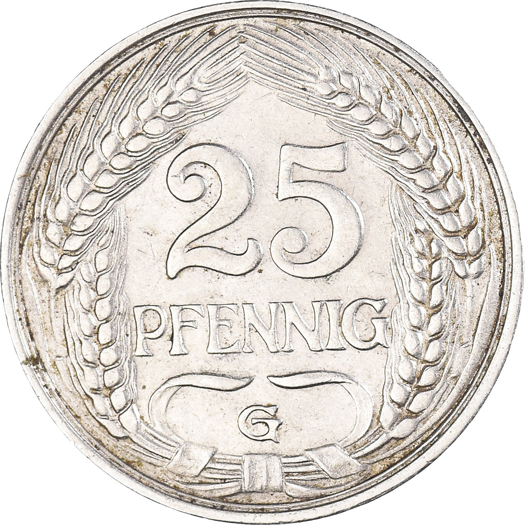 Münze, GERMANY - EMPIRE, Wilhelm II, 25 Pfennig, 1911, Karlsruhe, SS, Nickel