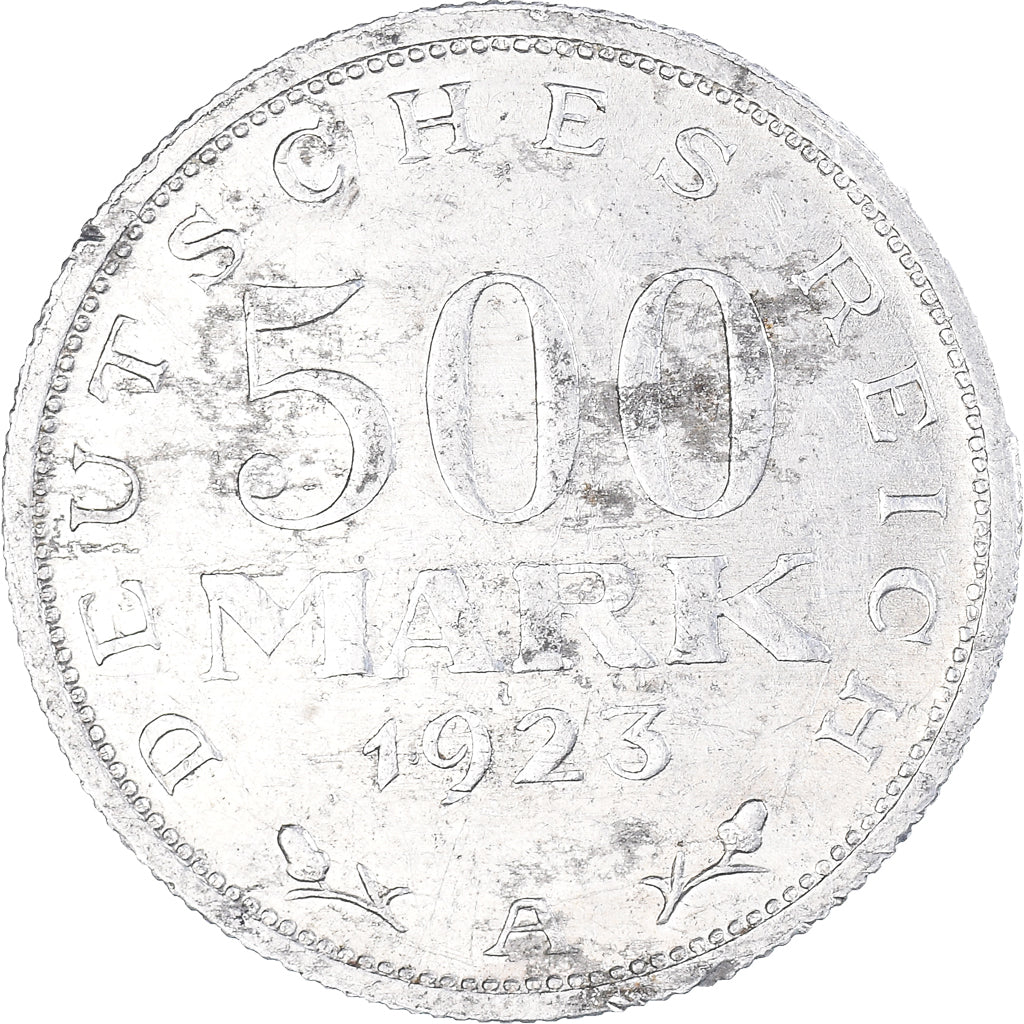 Coin, GERMANY, WEIMAR REPUBLIC, 500 Mark, 1923, Berlin, AU(50-53), Aluminum