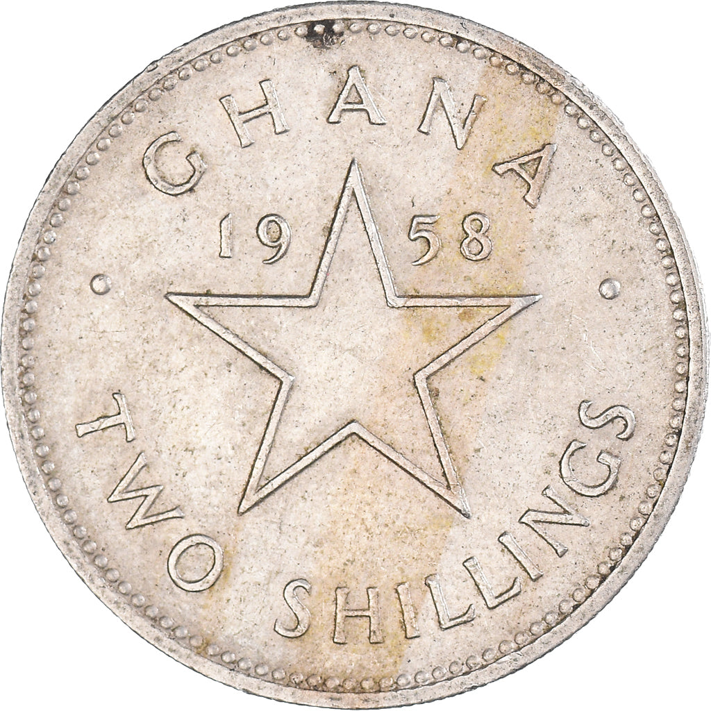 Moneta, Ghana, 2 Shilling, 1958, MB+, Rame-nichel, KM:6