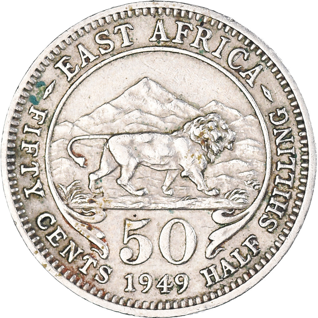 Coin, EAST AFRICA, George VI, 50 Cents, 1949, EF(40-45), Copper-nickel, KM:30