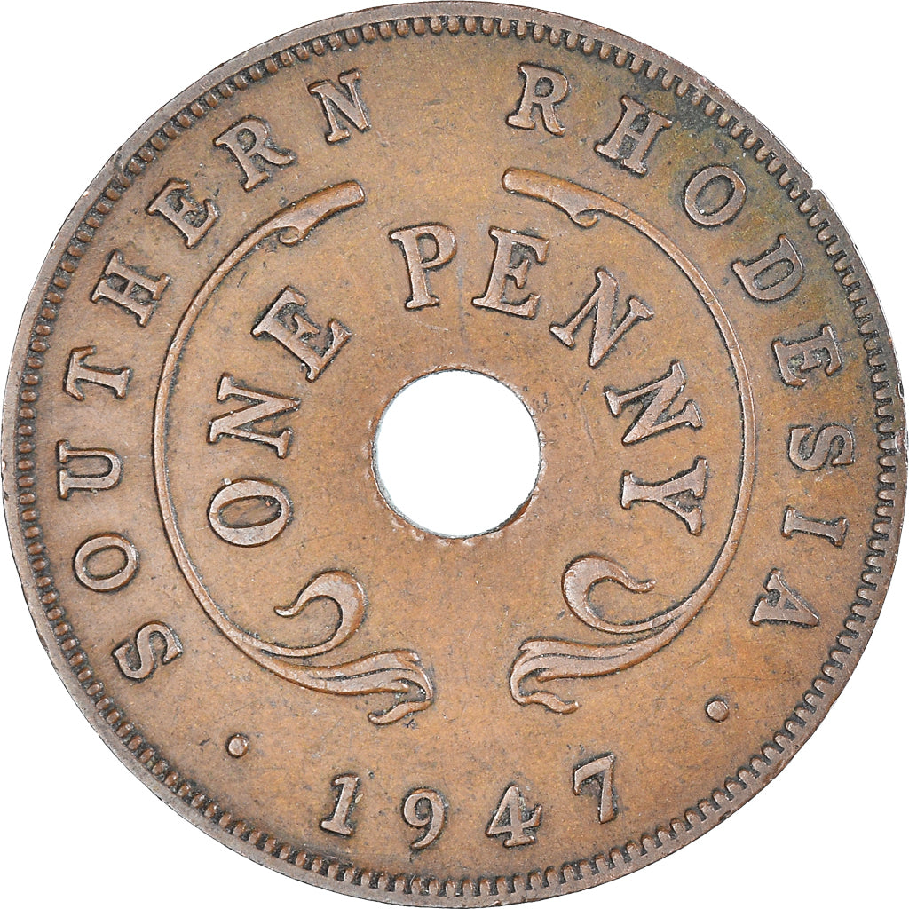 Coin, Southern Rhodesia, George VI, Penny, 1947, EF(40-45), Bronze, KM:8a