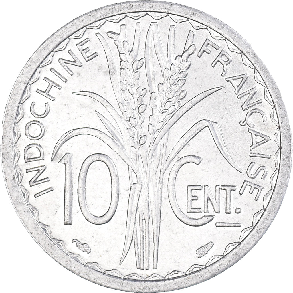Coin, FRENCH INDO-CHINA, 10 Cents, 1945, Paris, AU(55-58), Aluminum, KM:28.1