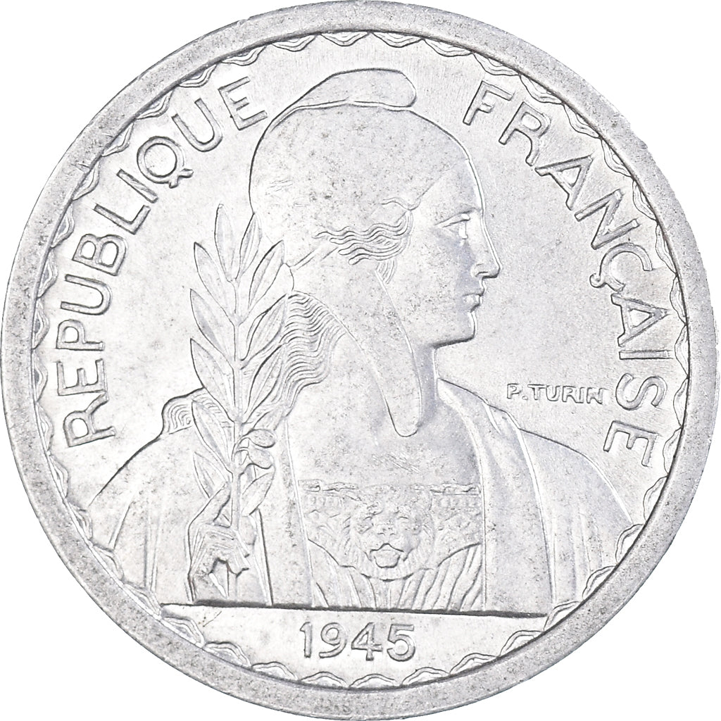 Münze, FRENCH INDO-CHINA, 10 Cents, 1945, Paris, VZ, Aluminium, KM:28.1