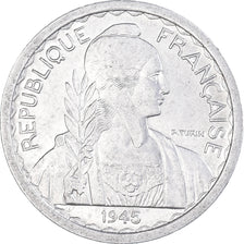 Münze, FRENCH INDO-CHINA, 10 Cents, 1945, Paris, VZ, Aluminium, KM:28.1