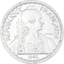 Münze, FRENCH INDO-CHINA, 10 Cents, 1945, Paris, VZ, Aluminium, KM:28.1