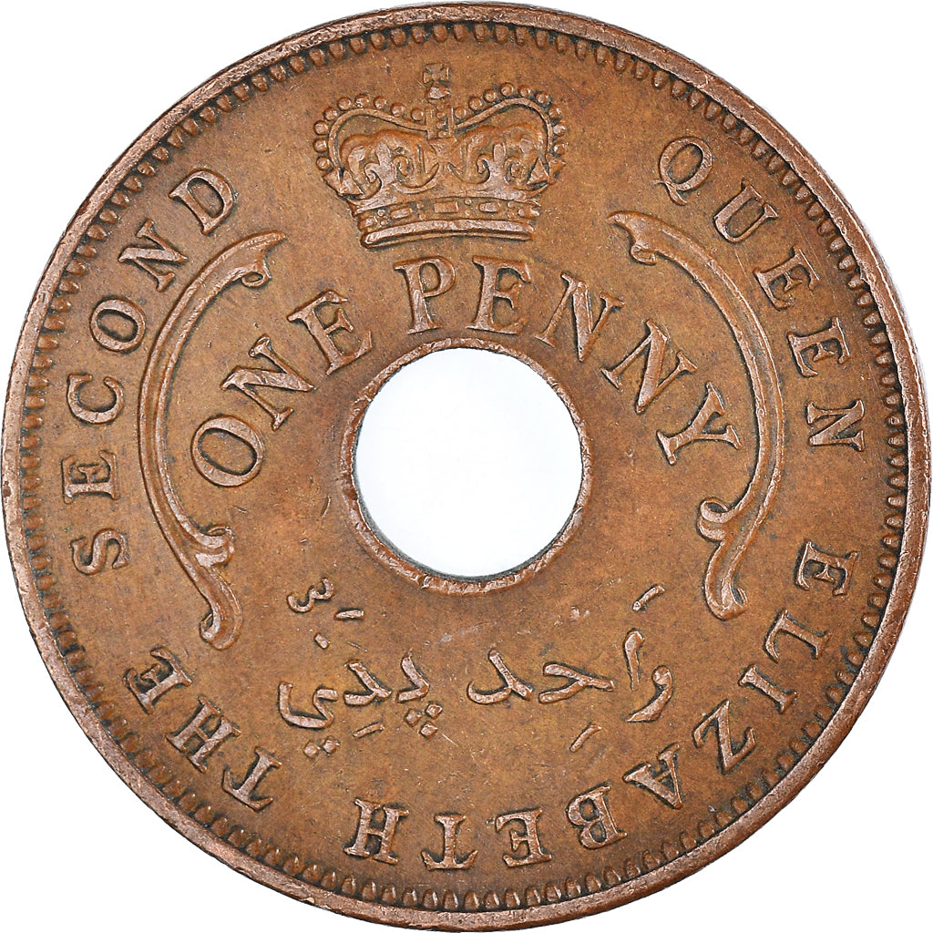 Coin, Nigeria, Elizabeth II, Penny, 1959, EF(40-45), Bronze, KM:2