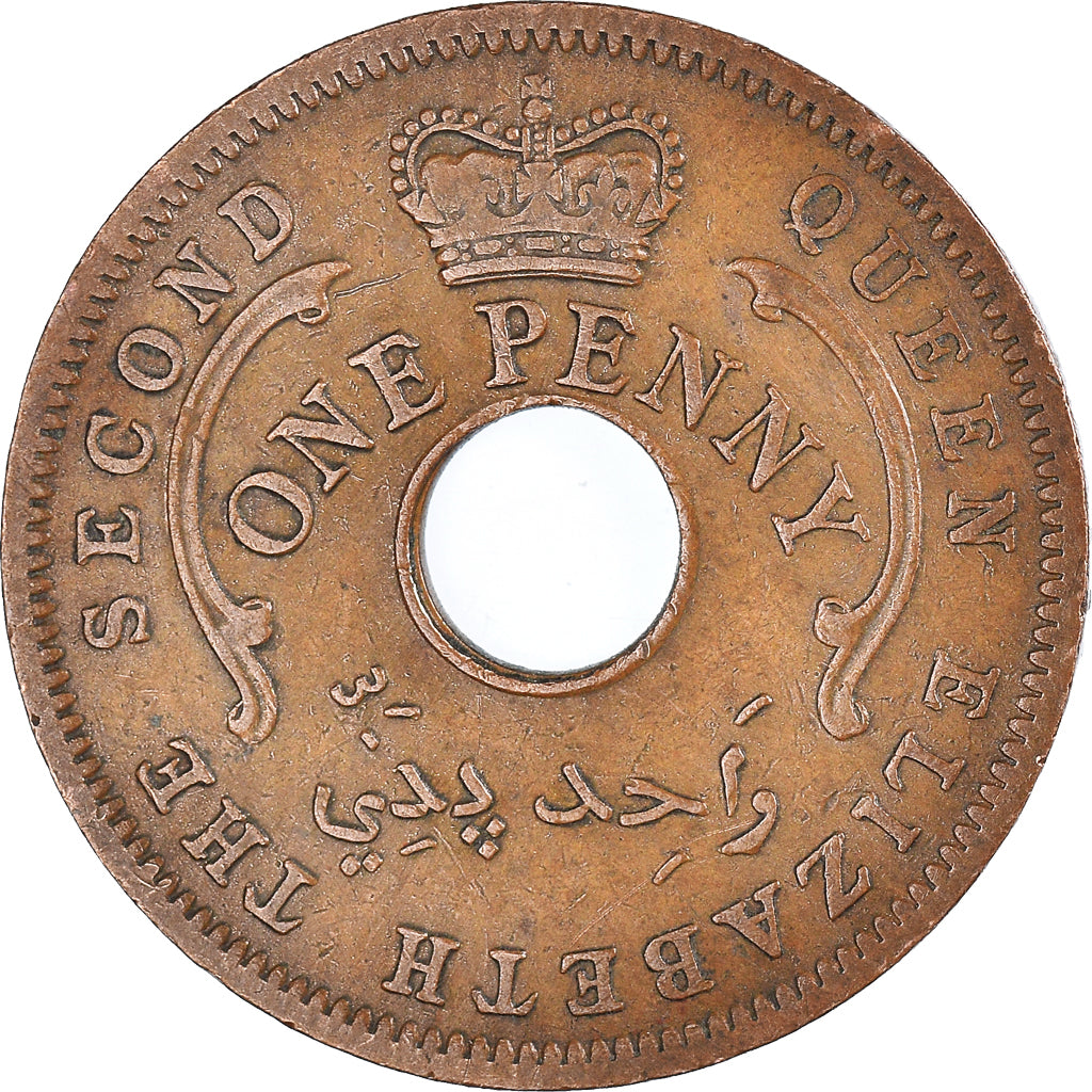 Coin, Nigeria, Elizabeth II, Penny, 1959, EF(40-45), Bronze, KM:2