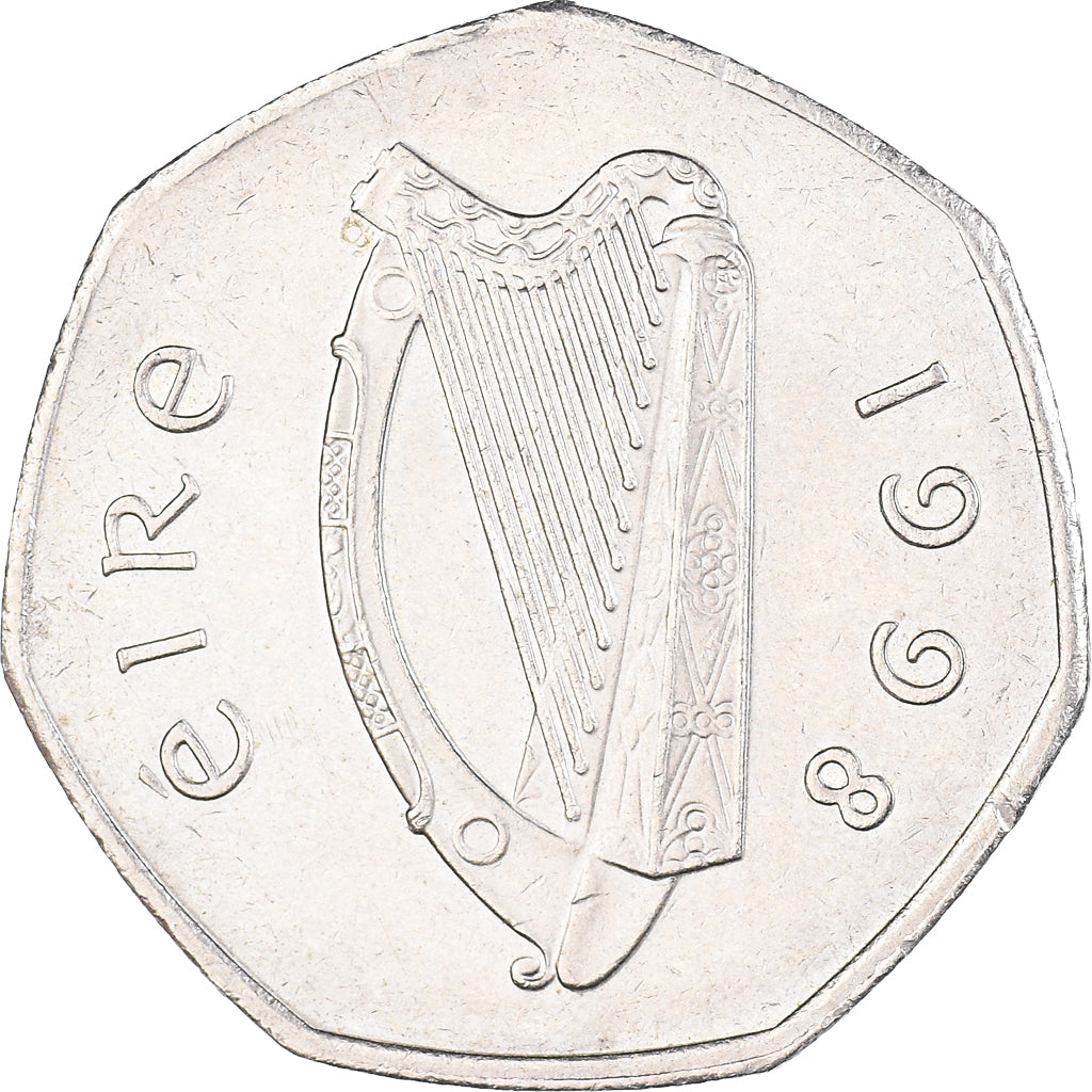 Monnaie, République d'Irlande, 50 Pence, 1998, TTB, Cupro-nickel, KM:24