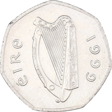 Moneta, REPUBBLICA D’IRLANDA, 50 Pence, 1999, BB+, Rame-nichel, KM:24