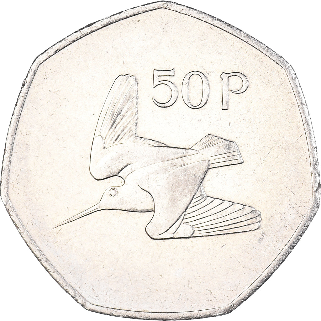 Moneta, REPUBBLICA D’IRLANDA, 50 Pence, 1999, BB+, Rame-nichel, KM:24