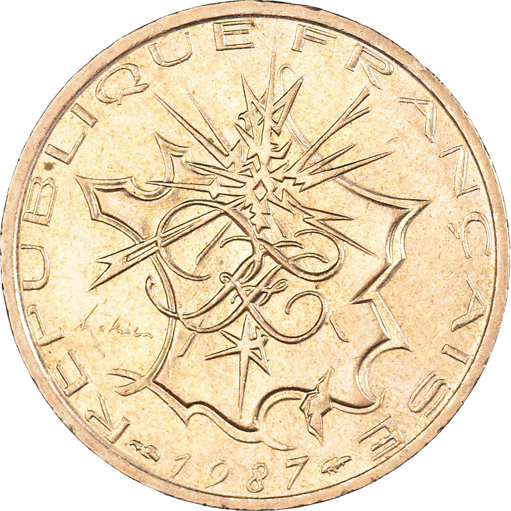 Moneta, Francia, Mathieu, 10 Francs, 1987, Tranche A, SPL-, Nichel-ottone