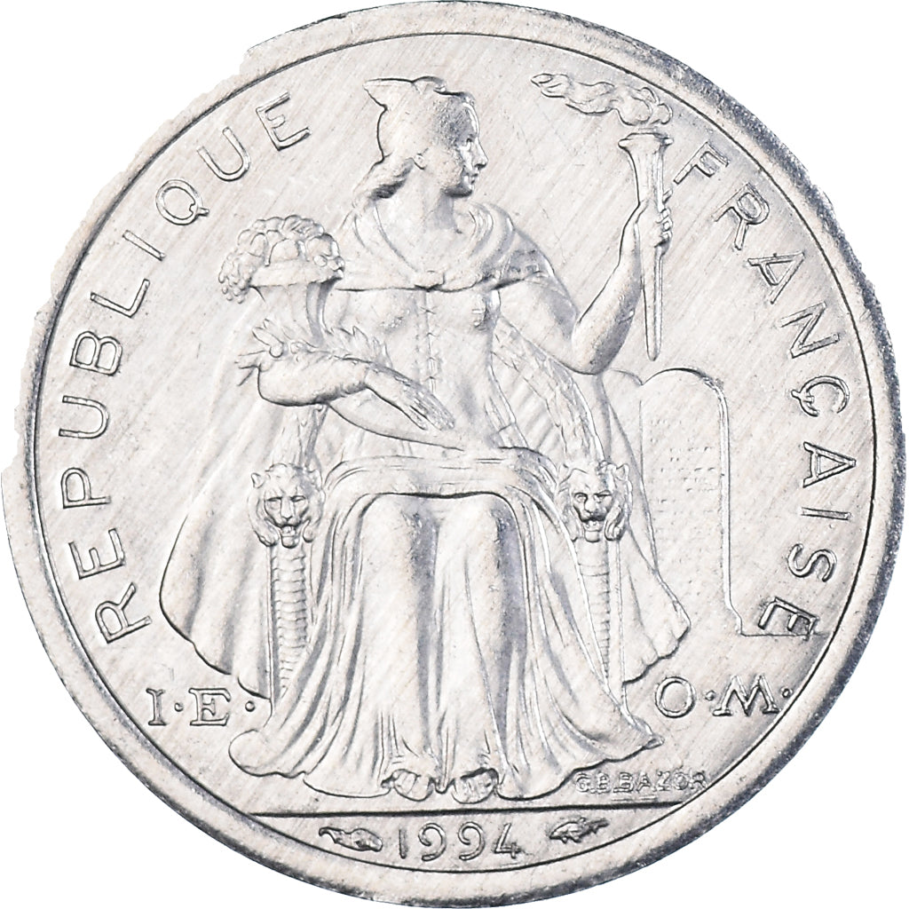 Münze, French Polynesia, Franc, 1994, Paris, VZ, Aluminium, KM:11