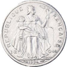 Münze, French Polynesia, Franc, 1994, Paris, VZ, Aluminium, KM:11
