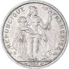 Coin, French Polynesia, 2 Francs, 1987, Paris, EF(40-45), Aluminum, KM:10