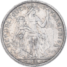 Coin, French Polynesia, 2 Francs, 1988, Paris, EF(40-45), Aluminum, KM:10