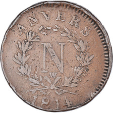 Munten, FRANSE STATEN, ANTWERP, Napoléon I, 10 Centimes, 1814, Anvers, ZG+