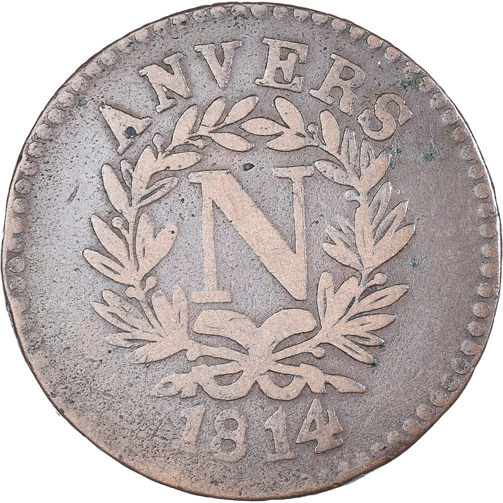 Monnaie, Régions françaises, ANTWERP, Napoleon I, 5 Centimes, 1814, Anvers