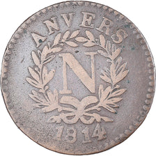 Moeda, ESTADOS FRANCESES, ANTWERP, Napoleon I, 5 Centimes, 1814, Anvers