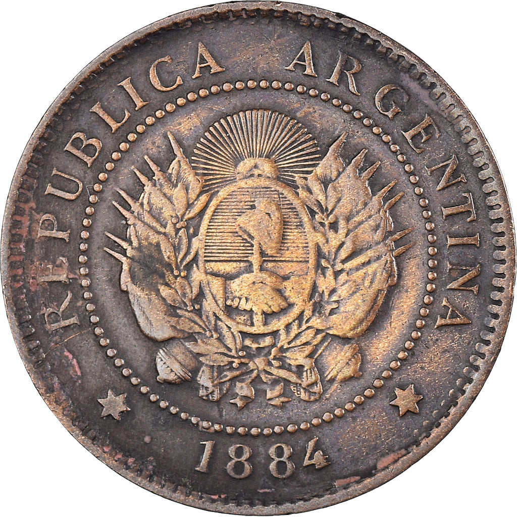 Coin, Argentina, Centavo, 1884, EF(40-45), Bronze, KM:32