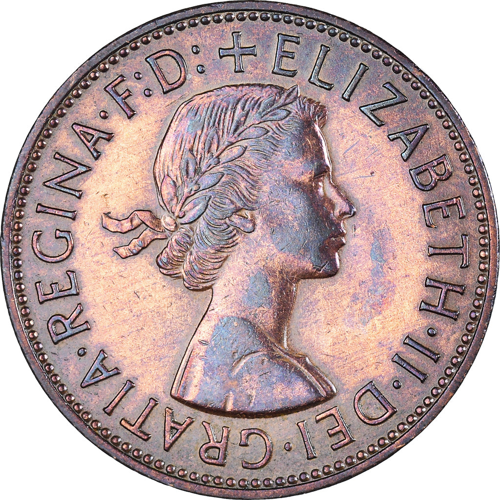Coin, Great Britain, Elizabeth II, Penny, 1963, AU(50-53), Bronze, KM:897