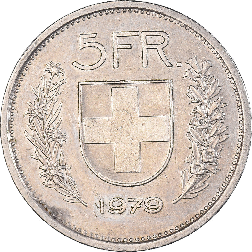 Münze, Schweiz, 5 Francs, 1979, Bern, SS, Kupfer-Nickel, KM:40a.1