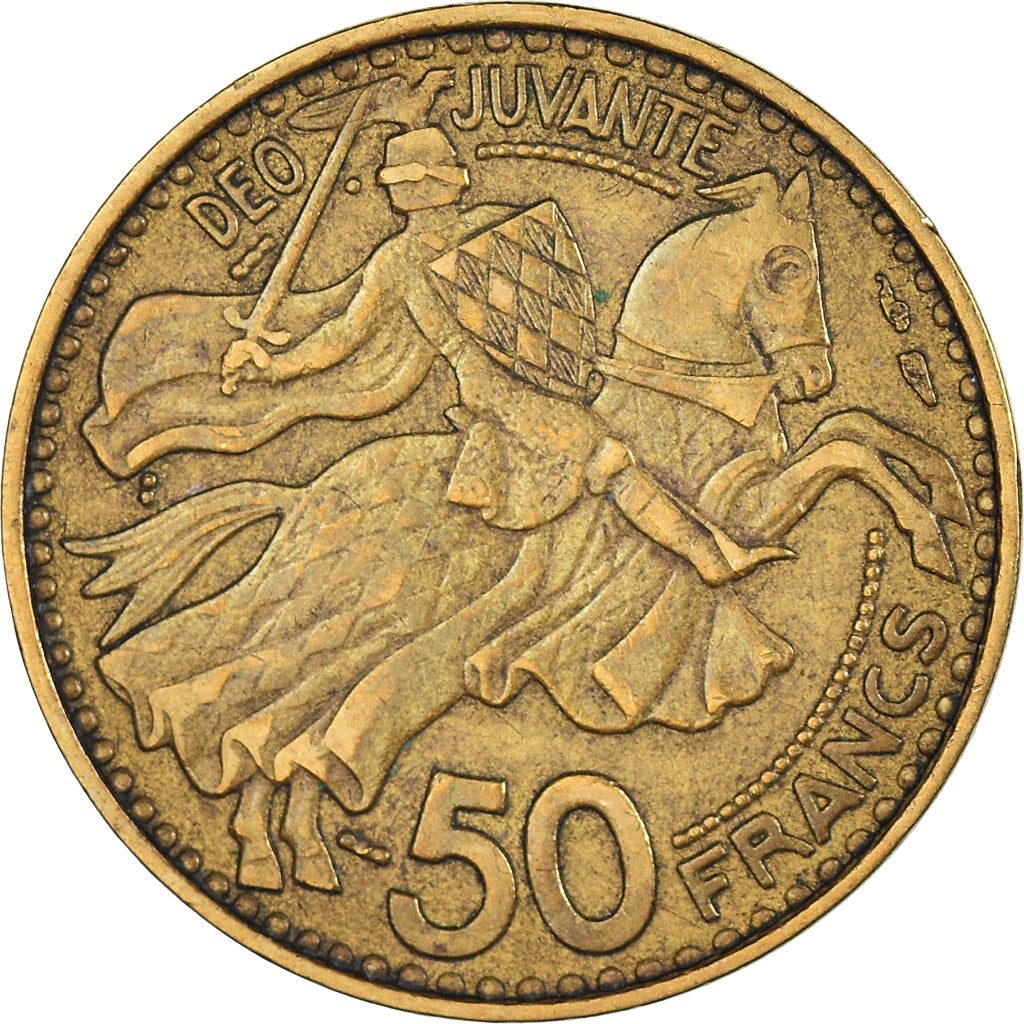 Coin, Monaco, Rainier III, 50 Francs, Cinquante, 1950, Paris, EF(40-45)