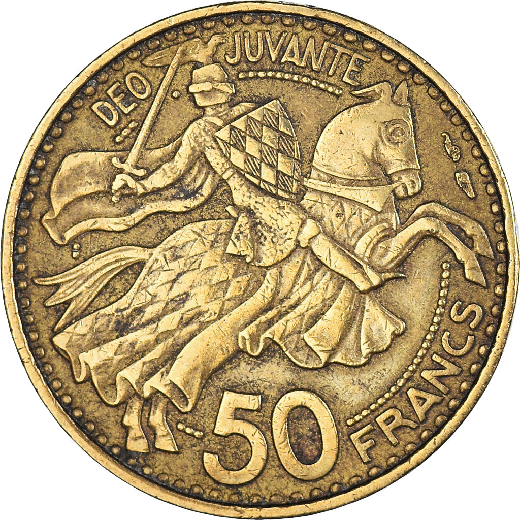 Coin, Monaco, Rainier III, 50 Francs, Cinquante, 1950, Paris, EF(40-45)