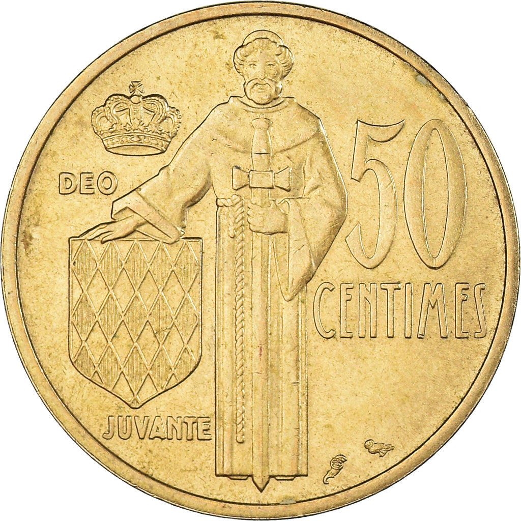Moneta, Monaco, Rainier III, 50 Centimes, 1962, Paris, BB+, Alluminio-bronzo