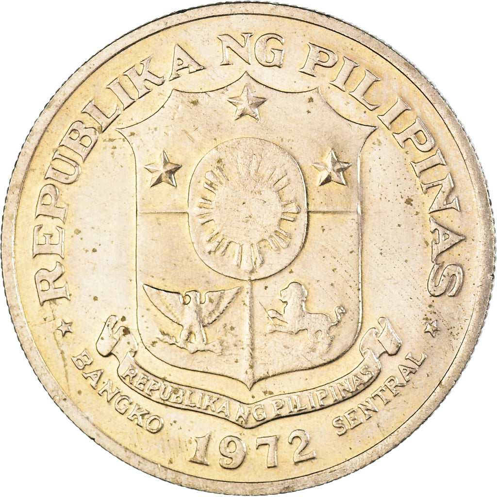 Coin, Philippines, Piso, 1972, AU(55-58), Copper-Nickel-Zinc, KM:203