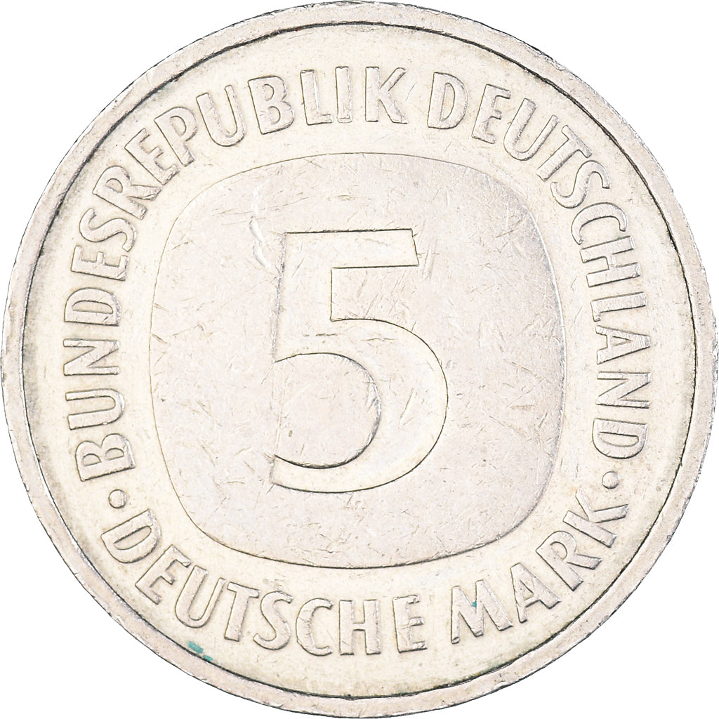 Coin, GERMANY - FEDERAL REPUBLIC, 5 Mark, 1988, Stuttgart, EF(40-45)