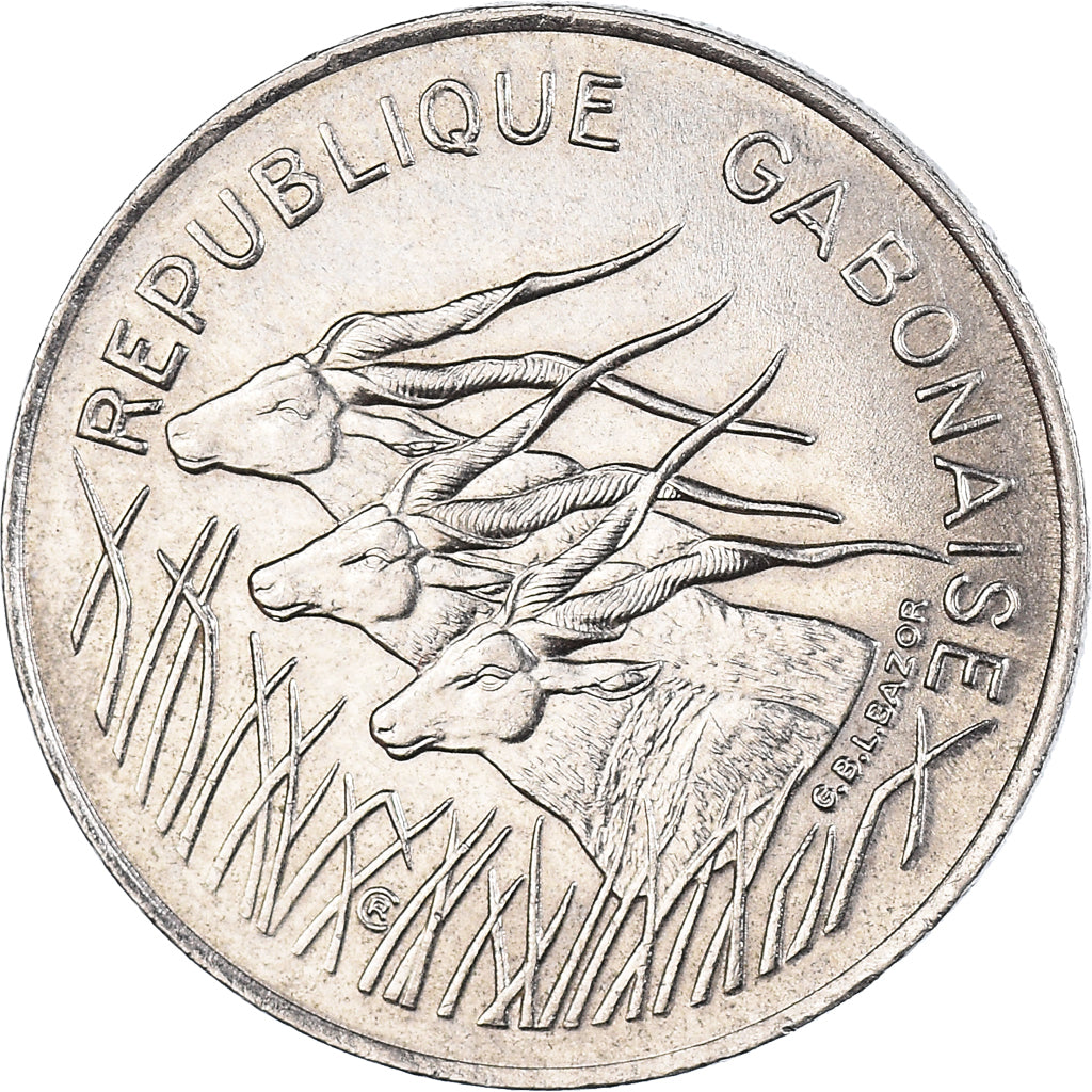 Coin, Gabon, 100 Francs, 1975, Paris, AU(50-53), Nickel, KM:13