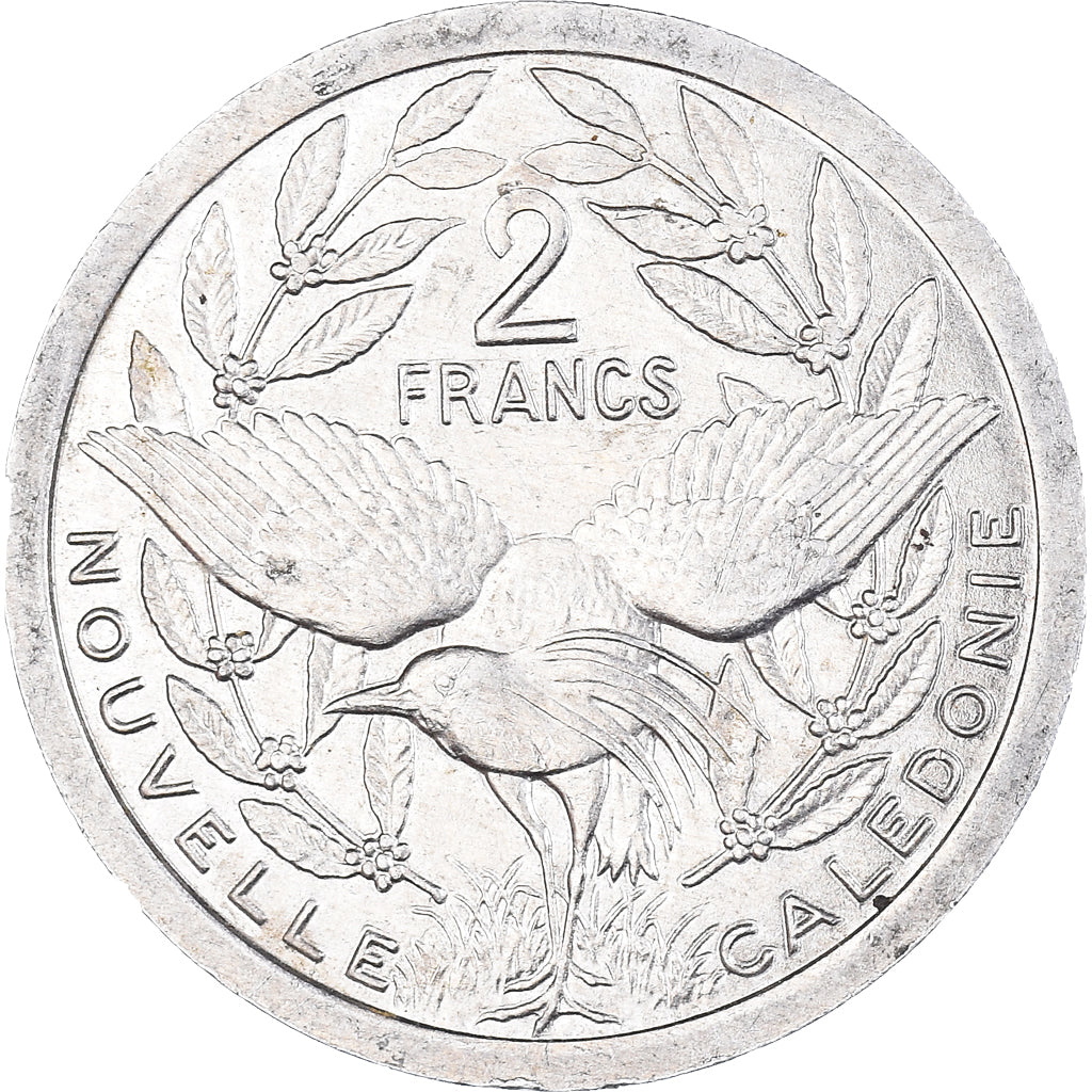 Coin, New Caledonia, 2 Francs, 1989, Paris, AU(50-53), Aluminum, KM:14
