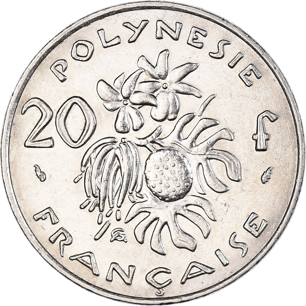 Moneda, Polinesia francesa, 20 Francs, 1979, Paris, MBC+, Níquel, KM:9