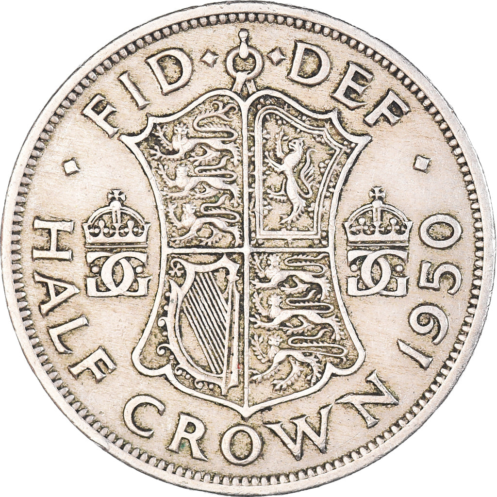 Coin, Great Britain, George VI, 1/2 Crown, 1950, EF(40-45), Copper-nickel