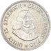 Moeda, África do Sul, 20 Cents, 1961, AU(50-53), Prata, KM:61