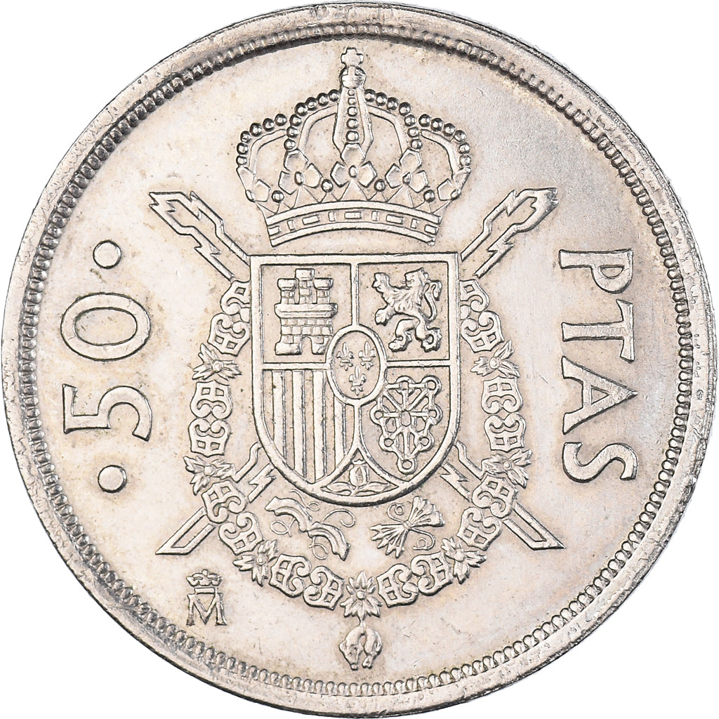 Coin, Spain, Juan Carlos I, 50 Pesetas, 1982, Madrid, AU(50-53), Copper-nickel