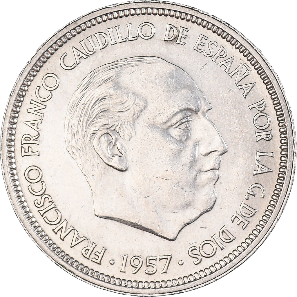 Coin, Spain, Caudillo and regent, 50 Pesetas, 1960, AU(50-53), Copper-nickel