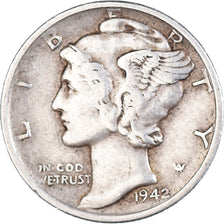 Moneta, Stati Uniti, Mercury, Dime, 1942, Philadelphia, BB, Argento, KM:140
