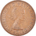 Coin, Great Britain, Elizabeth II, Penny, 1966, AU(50-53), Bronze, KM:897