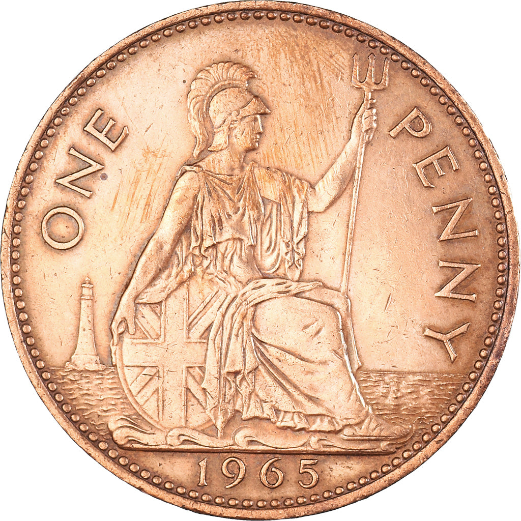 Münze, Großbritannien, Elizabeth II, Penny, 1965, SS+, Bronze, KM:897