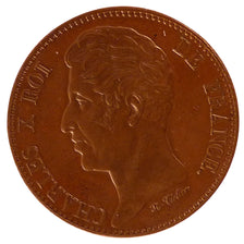 FRANCE, 5 Francs, 1825, Paris, AU(55-58), Bronze, 23.09