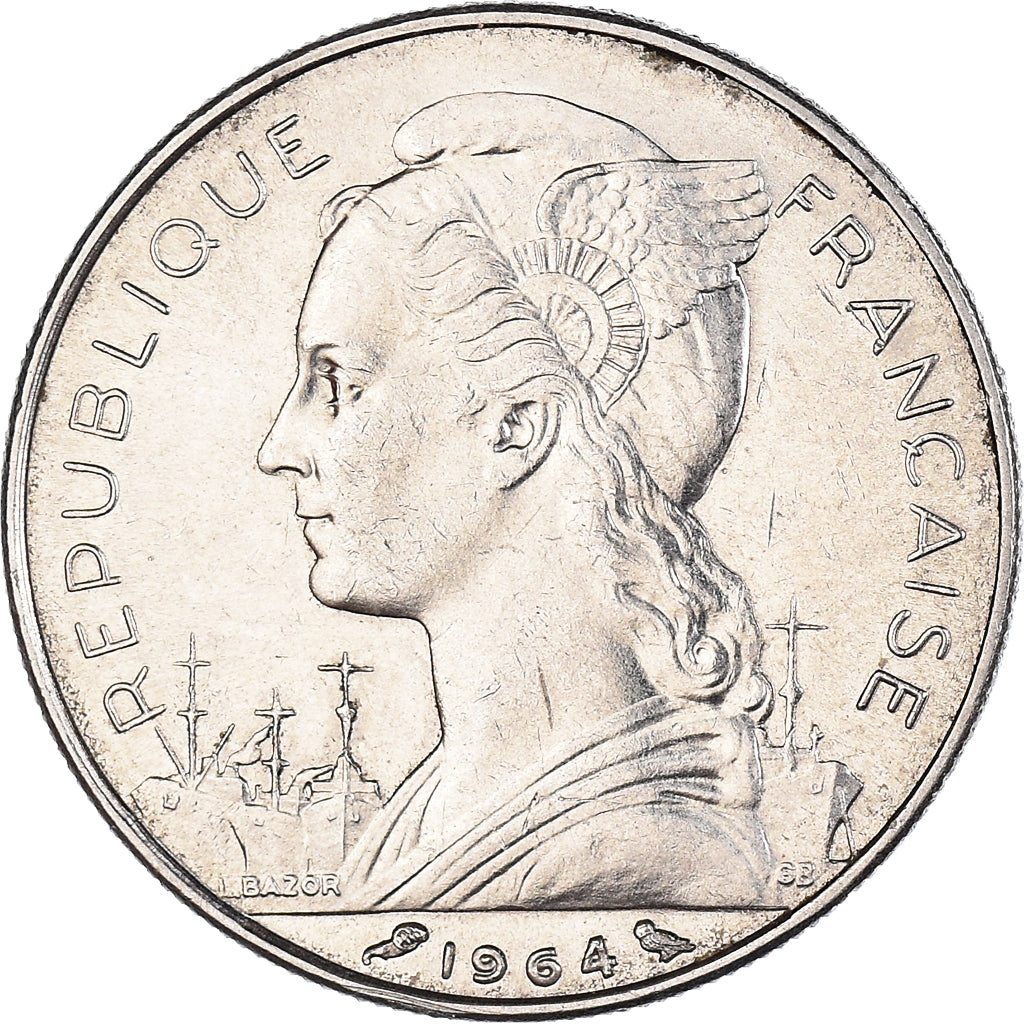 Coin, Réunion, 50 Francs, 1964, Paris, AU(55-58), Nickel, KM:12