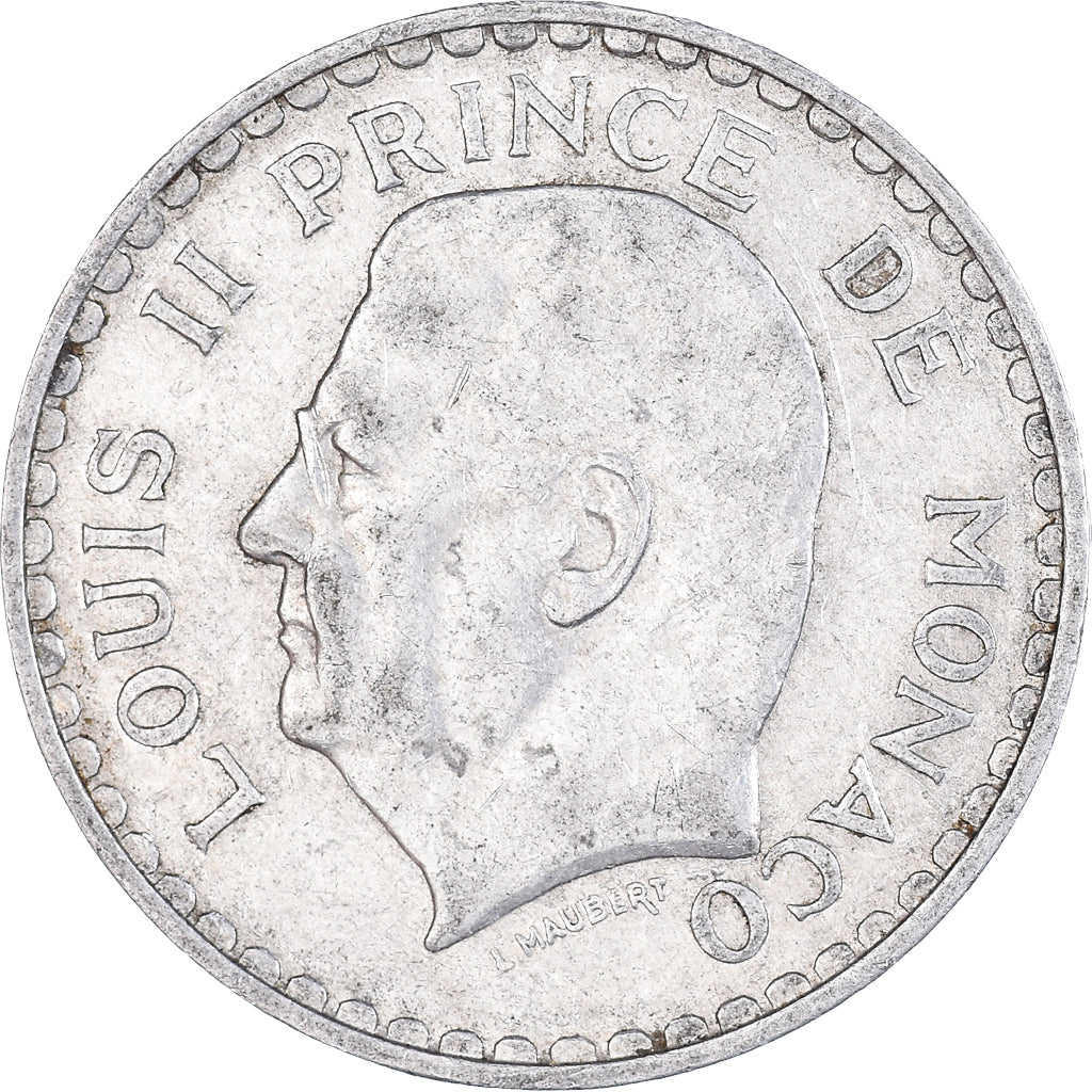 Moneta, Monaco, Louis II, 5 Francs, 1945, Paris, EF(40-45), Aluminium, KM:122